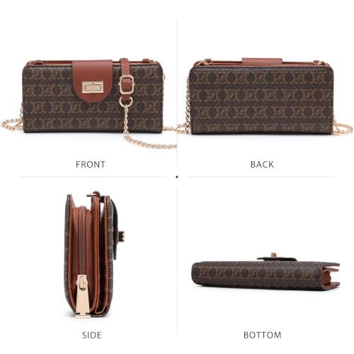 Image of Classic Crossbody Bag for Women, Small Chain Strap Wallet Purse with Phone Compartment & Card Slots