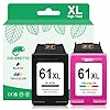 COLORETTO Cartuchos de tinta 61XL para impresoras HP Ink 61 para Envy 4500 5530 4501 4502 5535 Officejet 4630 4635 Deskjet 1000 1010 2540 para HP 61 cartuchos de tinta Combo Pack de repuesto negro y