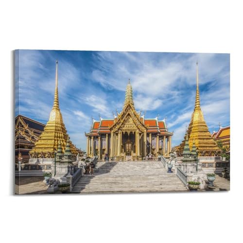 Poster paysage thaïlandais déco murale moderne tableau sur toile de temple