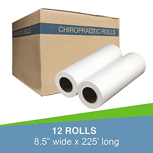 ScripHessco Headrest Paper Rolls, 12-Pack - 12" x 225' - Premium Smooth 16 Pound Paper - Disposable Face Cradle Surface Paper Spool for Medical, Exam and Chiropractic Tables