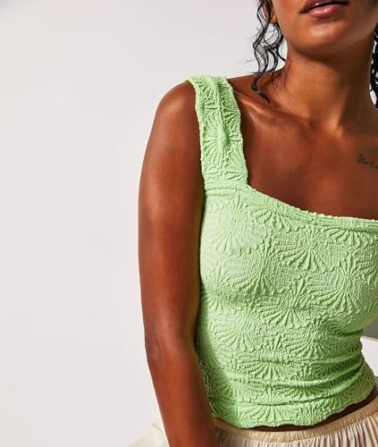 Women's Square Neck Wide Strap Crop Tank Tops Flower Going Out Tops Slim Fit Lettuce Trim Crop Cami Tops