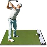 Integrated 5x4ft 6x4ft & 6x5ft 26mm-31mm Golf Mat with Ball Tray, Thickening Golf Mats Practice Outdoor & Indoor Artificial Turf Matt with 3 Tees (6X4ft 31mm X-Large)