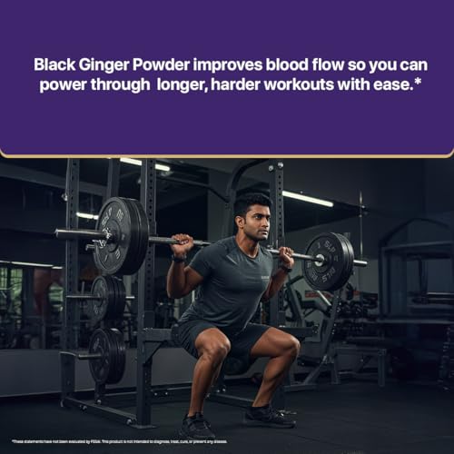 Image of Asmita Organic Farms Black Ginger Powder 100g | Pure, Rare & Exotic Ayurvedic Root | Herbal Superfood for Energy, Endurance, Performance & Vitality | Natural Stamina Booster for Men | Caffeine-Free