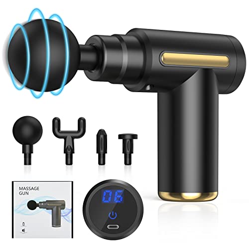 SHAVINGFUN Mini pistolet de massage pour tissus profonds, masseur musculaire portable à 6 vitesses...
