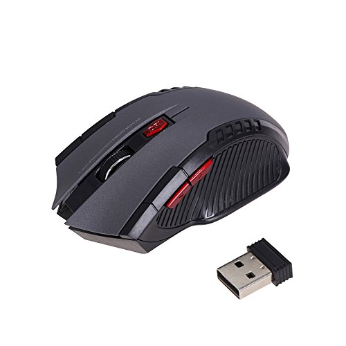 Ratón inalámbrico, Oyedens ratón de juego Optical Inalámbrico Profesional Gaming Mouse Optical USB con 6 botones New 1600 dpi para PC, portátil, ordenador de sobremesa y MacBook gris gris