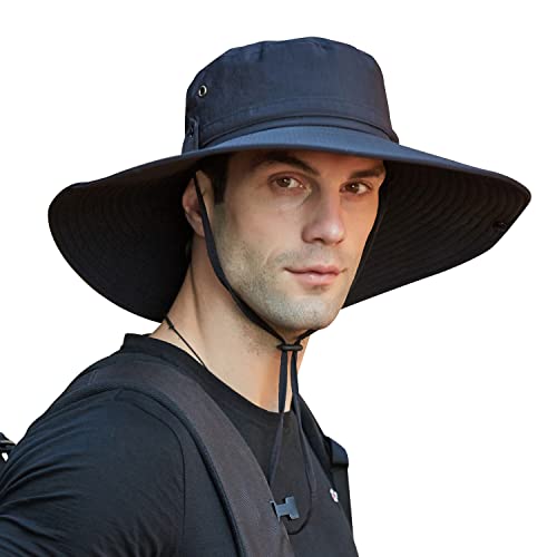 Image of 【Oversize XXL】 Sun Hat for Men,【UPF50+Waterproof Wide-Brim】 Boonie-Hat Sun-Hat Fishing-Hat for Safari Hiking Beach Garden