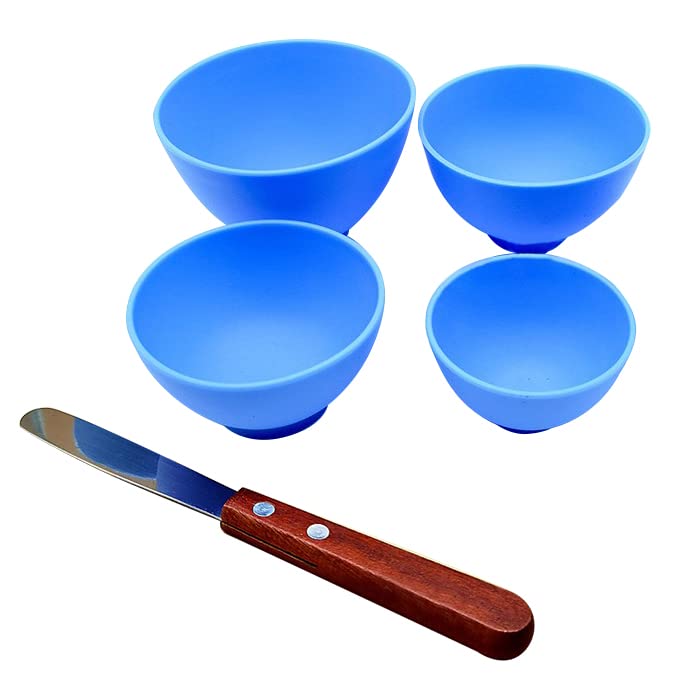MrHugoo Lab Flexible Alginate Rubber Mixing Bowls Small/Medium/Large/Extra Large for Plaster and one Spatula (4)