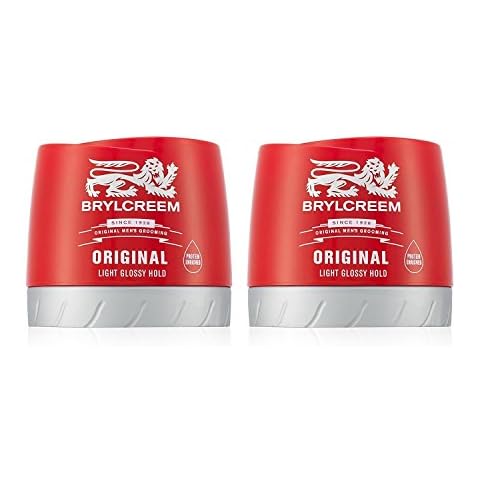 2x Brylcreem ORIGINAL LIGHT GLOSSY HOLD Mens Hair Styling Cream RED TUB 150ml Cover