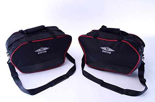 Bestem (LGDU-MUL12-SDL-R) Black Saddlebag Liners with Red Piping for Ducati Multistrada 1200 (prior to 2015) - Pair