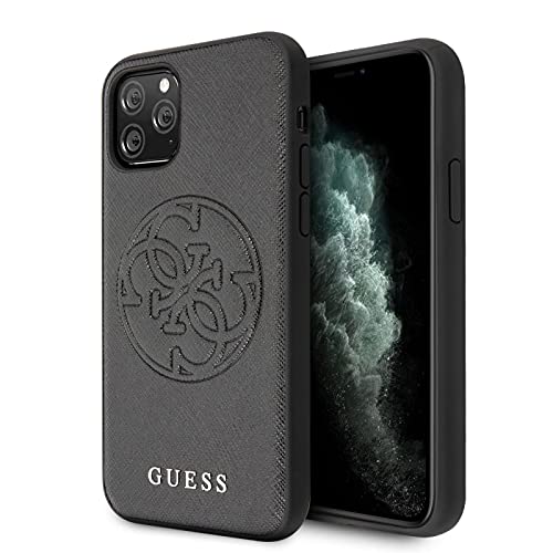 Guess Saffiano Embossed 4G Circle Logo Series Case for iPhone 11 Pro Max Black