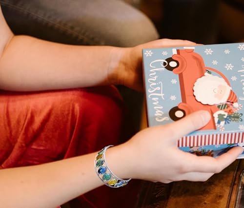 Blazing Autumn Van Gogh Cuff Bracelet Art Pattern Under Glass Dome Jewelry Handmade2