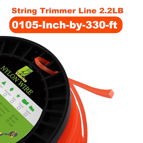 Image of VIABRICO .105 inch Weed Eater String 330FT x 2.2LB Square String Trimmer Line