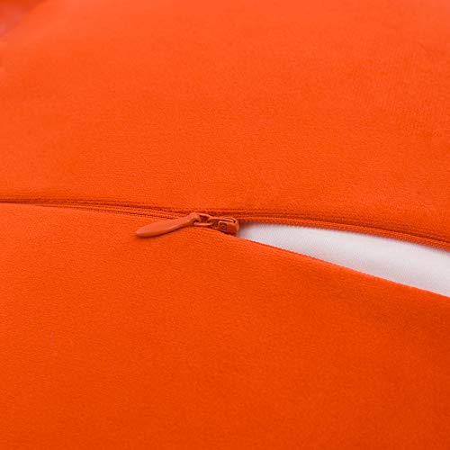 Image of JWH Stereo Flower Throw Pillow Covers Aesthetic Decorative Floral Accent Pillow Cases Round Cushion Handmade Pillowcase for Bedroom Bed Couch Living Room 12 Inch Orange