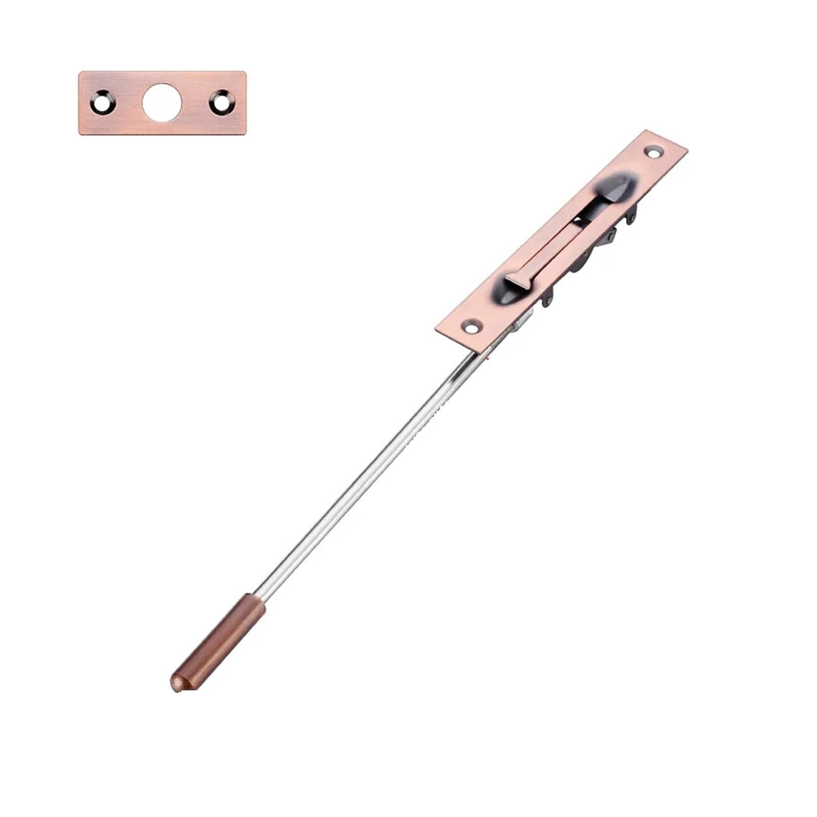 Ayztantine Women's Red Copper 250Mm Door Flush Bolt Latch Lock Concealed Door 304 Stainless Steel Security Door Concealed Latch Of The Earth And For Bedroom, Bathroom(Red Copper 250Mm)
