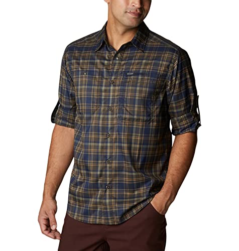 Image of Columbia Men Omni-Shade Silver Ridge Utility Lite Plaid Hiking and Trekking Long Sleeve Shirt