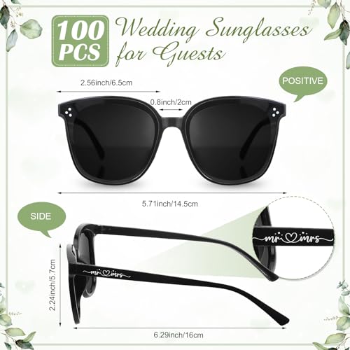 Kanayu Wedding Favors for Guests Wedding Party Sunglasses Gifts Wooden Love Sign Decoration Black Mr Mrs Glasses Bulk