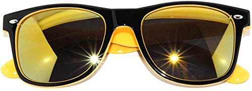 OWL Retro Vintage Classic Two-Tone Unisex Sunglasses Full Mirror Lens UV400 Protection3