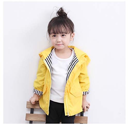 Eishow Adorable Toddler Kids Baby Boy Girl Duck Raincoat Cartoon Design Jacket Coat Fall Winter Hooded Outwear School Oufits (Yellow, 2T) #TOP3