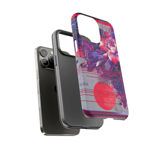 Coque iPhone 14 Pro Max violet rigide mate contre rayures motif néon - 3