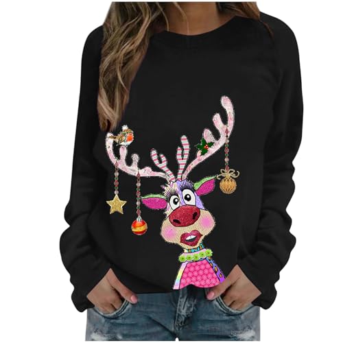 Weihnachtspullover Damen Lustig Weihnachtsoutfit Christmas Sweatshirt...