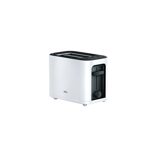 Braun HT3000WH - Tostador pan, 1000 w, 2 ranuras, rejilla desmontable, recogecable, color blanco