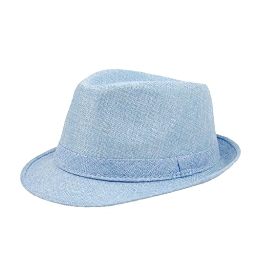 Chapeau fedora homme lin khaki jazz cap été uni outdoor beach hat