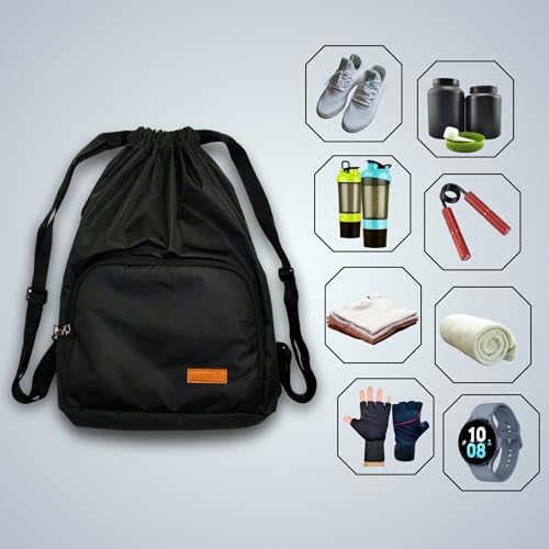 Image of Alienoid 15L Drawstring Bag | Gym Backpack for Men & Women | Draw String Bag for Sports, Football, Cycling, Swimming & More | Lightweight Drawstring Backpack for Travel & Daily Use