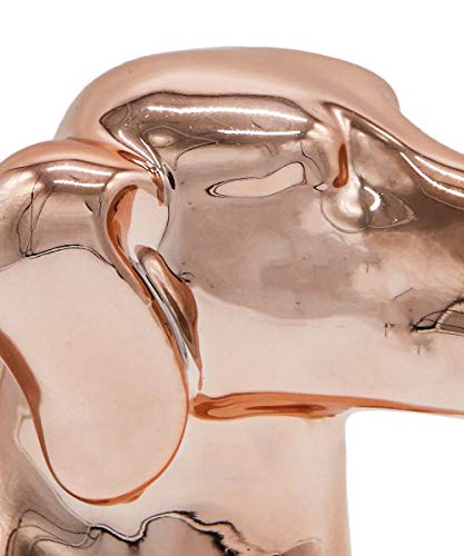 Nayothecorgi Dachshund Dog Statue - Metallic Rose Gold Standing Ceramic Dog Statue - Decorative Dog Sculpture For Garden Or Home Décor - Dachshund Dog Outdoor Statue - (10.82” X 3.62” X 6.61”) #TOP4