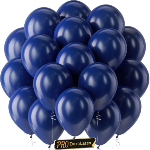 Image of Bezente Pro Duralatex Navy Blue Extra-Thick Balloons 120 Pack 10 inch | Navy Blue Balloons for Wedding Graduation Birthday Sports Bachelorette Party Backdrop Decorations