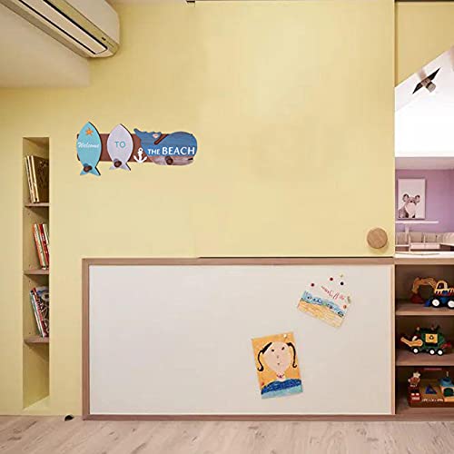 2-Pack Nautical Theme Hook Wall Mounted Wooden Coat Rack Key Hooks, Wooden Fish Welcome Key Holder for Wall with 3 Hooks Organizer, Welcome Door Wall Hook with Beach Nautical Decoration - Image 7