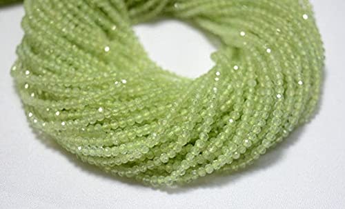 Perles préhnite véritable 2.5mm facettées de qualité gemme supérieure