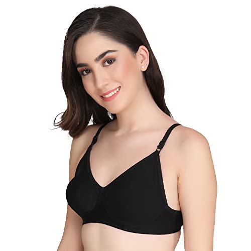 Image of Women Non Padded Bra - Made of Pure Cotton Full Coverage Non Wired Soft Cup for T-Shirt Saree Dress and for Everyday