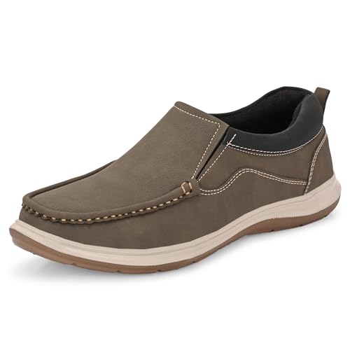 Image of Centrino Slip On Shoes for Man | Loafers for Men Stylish | Soft Cushioned Insole | Lightweight Comfortable Moccasins | Hand-Stitched Design | Casual Mens Loafer Shoes for All-Day Comfort (9785)