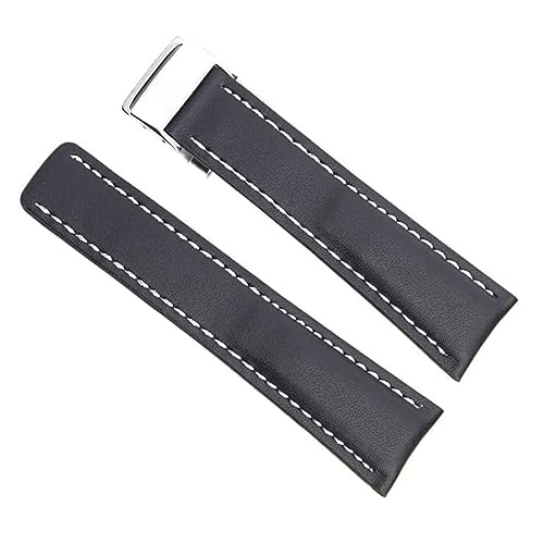 Cuir pour sangle de montre noir 24mm idéal pour le bureau