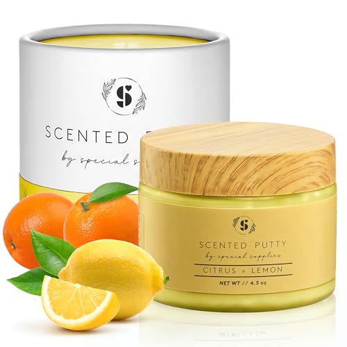 Special Supplies Scented Therapy Putty Dough - Infused with Pure Essential Oils for Aromatherapy and Meditation- Relaxation Gifts for Kids and Adults - Non-Stick (Citrus + Lemon (4.5 oz))