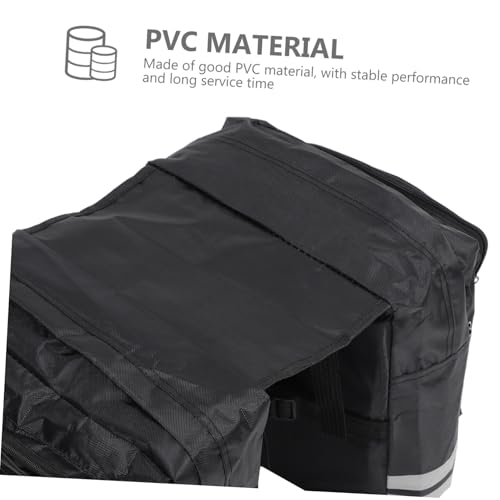 Sacoche double porte-bagages vélo arrière en PVC noir à grosse capacité pour VTT