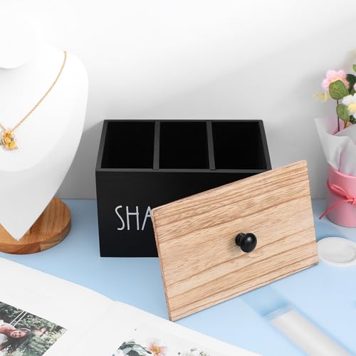 Caja de almacenamiento de madera con separadores para optimizar el baño 6