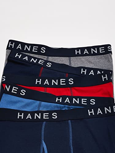 Hanes Ultimate mens 5 Pack Ultimate Exposed Waistband Ringer boxer briefs, Assorted Color, Large US