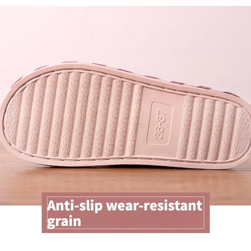 Linen Slippers, Striped Sandals for Women Men, Slide Sandal with Cute Print, Non-slip Slippers (Yellow,8.5)4