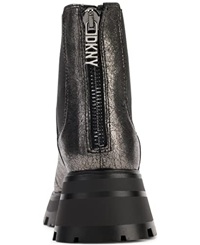 DKNY Women's Smooth Metallic Leather Boot Combat2