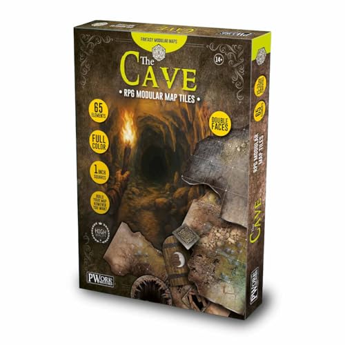 PWORK WARGAMES The Cave - RPG Modulare Kartenfliesen - doppelseitige Pappfliesen