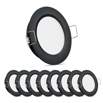 Obeaming 8 Pack 12 Volt LED Puck Light RV Recessed Mount Ceiling Light 2.75” 12V Down Light for Camper Van Truck Boat Interior Ceiling Kitchen Cabinet Lighting CRI 93 (Black/Warm White)