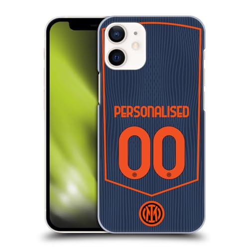 Coque Inter Milan iPhone 12 Mini personnalisable rigide troisième maillot foot personnalisé 2025/26