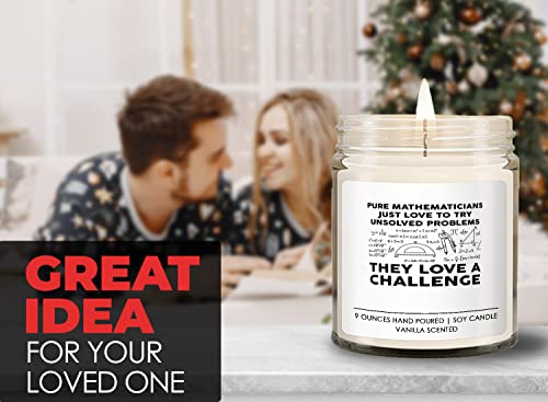Math Lover Vanilla Candle - They Love a Challenge - Algebraist Arithmetician Trigonometrician Mathematical Statistician Math Geek