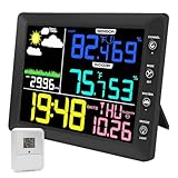5 Weather Display Options That Are Perfect For Home | Vanessa Davison Urageuxy Weather Station Wireless Indoor Outdoor Thermometer, 8.3 Inch Color Display Digital Home Weather Station Wireless with Clock, Dew Point, Temperature, Humidity, Weather Forecast