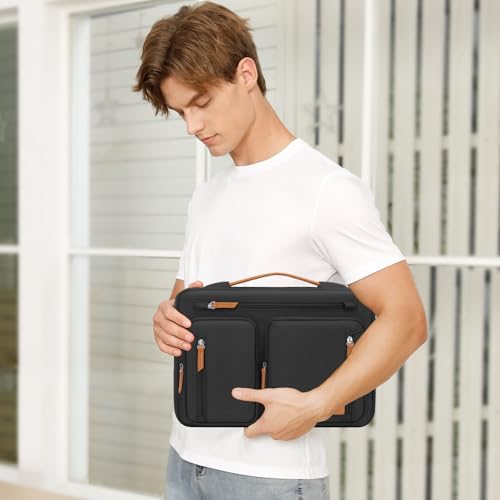 MOSISO 360 Protective Laptop Case 13.3 inch, 13-14 inch Laptop Sleeve Compatible with MacBook Air/Pro 13/Pro 14, HP Dell Acer ASUS, Side Open Carrying Computer Bag with 5 Accessory Pockets&Belt, Black - Image 7