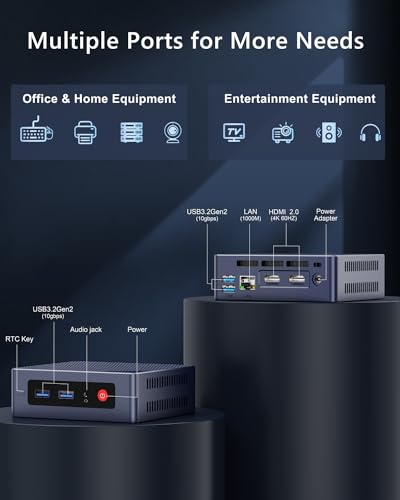 Image of Beelink Mini PC,12th Gen Intel Alder Lake-N100 up to 3.4 GHz, 16GB DDR4 RAM 500GB M.2 SSD Desktop PC, S12 Pro Mini Computers, 4K@60Hz Dual HDMI, USB3.2, WiFi 6 BT5.2, RJ45 LAN, Family-NAS /HTPC