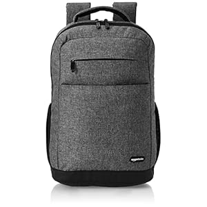 AmazonBasics Laptop Backpack – 24L, Water Repellent and Wear Resistant, Dark Grey