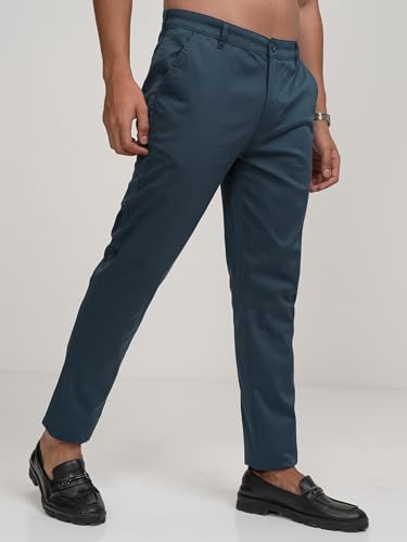 Image of Highlander Men's Slim Fit Formal Trousers | Ankle Length |Smart Trousers for Men | Chino Trousers for Men|Elegant Design | Comfortable Fabric for Daily Work & Formal Occasions