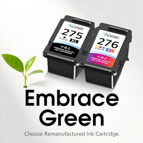 Image of NOINK 275XL 276XL Ink Cartridges Combo Pack High Yield Replacement for Canon PG-275 XL CL-276 XL - Compatible with Pixma TR4720 TR4722 TR4723 TR4700 TS3522, 2 Pack, 1 Black 1 Tri-Color